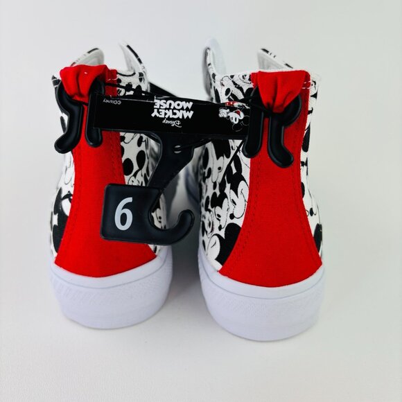 Disney Women's Mickey Mouse High-Top Lace-Up Sneakers Size 9 Black White NWT - Picture 5 of 9